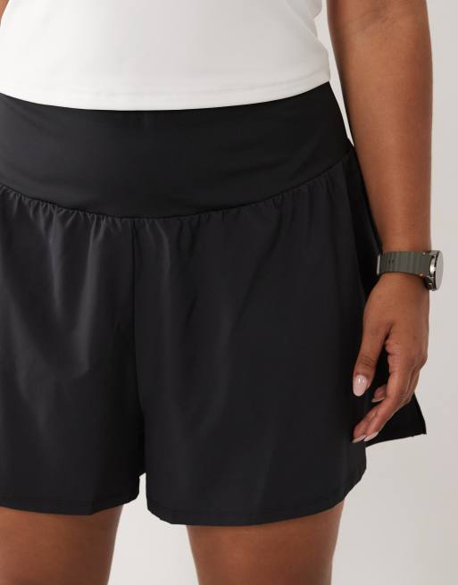 4505 Curve - Pantaloncini da corsa svasati neri con fodera in jersey, 4 di 5