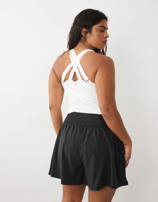 4505 Curve - Pantaloncini da corsa svasati neri con fodera in jersey, 5 di 5