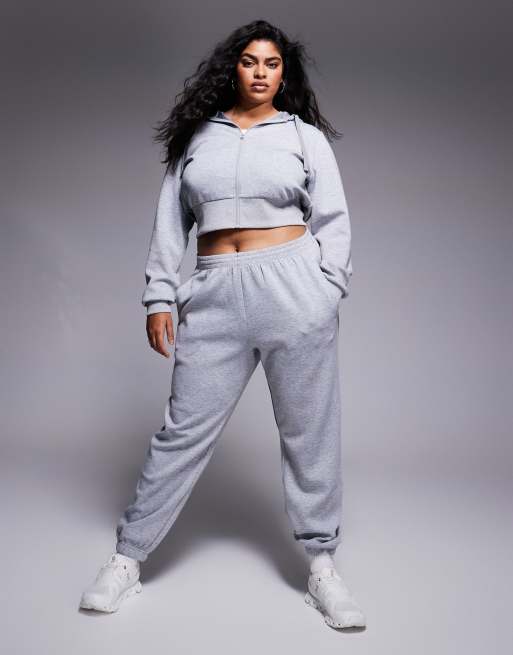 4505 - Curve - Performance - Cropped hoodie in gemêleerd grijs , 2 van 4