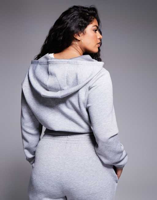 4505 - Curve - Performance - Cropped hoodie in gemêleerd grijs , 4 van 4
