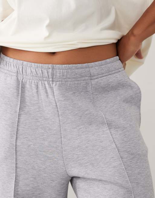 4505 Curve performance wide leg joggers with pintuck detail in grey marl, 4 of 5