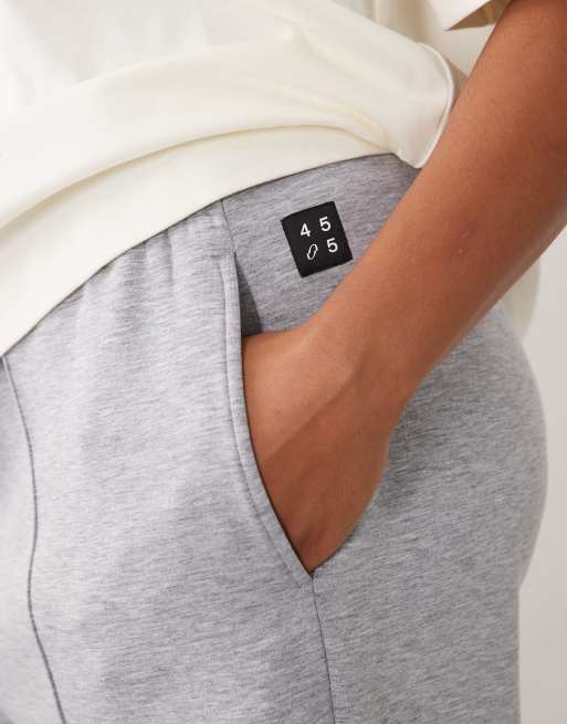 4505 Curve performance wide leg sweatpants with pintuck detail in gray heather, 3 of 5