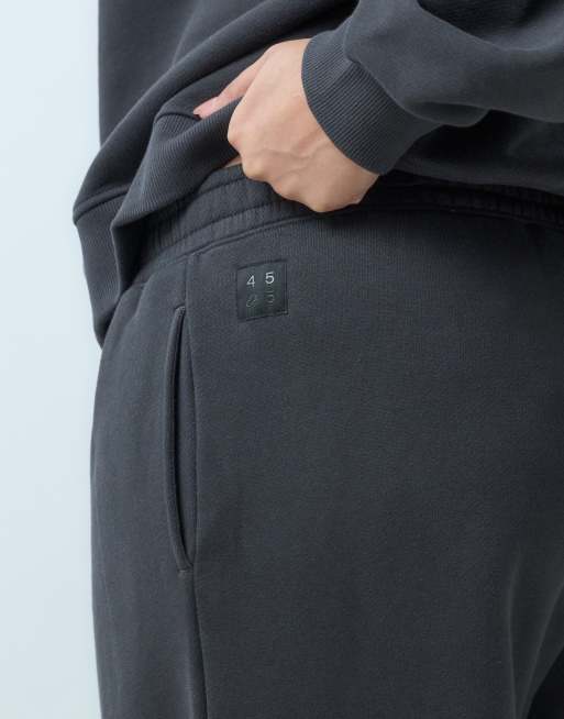 4505 Curve Rest Day 400gsm heavyweight cotton slouchy fit cuffed joggers in charcoal, 4 of 5