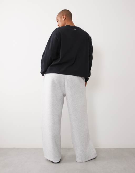4505 Curve Rest Day Jogginghose mit weitem Bein aus Scuba-ähnlichem Material in hellgrau meliert, 5 von 5