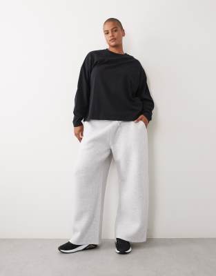 4505 Curve Rest Day Wide Leg Sweatpants With Pintuck Detail In Gray