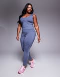 [ASOS] 4505 Curve running high waist leggings with zip phone pocket in cornflower-Blue 26 Cornflower