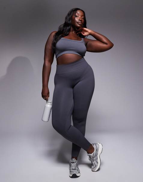 4505 Curve sculpting seamless high waist gym legging in dark grey - view 1
