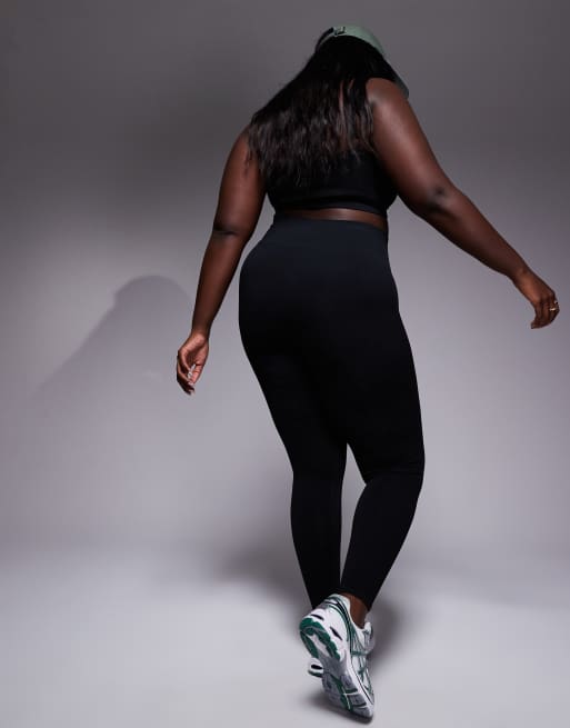 4505 Curve sculpting seamless high waist gym leggings in black , 2 of 5