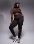 [ASOS] 4505 Curve sculpting seamless high waist gym leggings in ganache-Brown 2XL Ganache