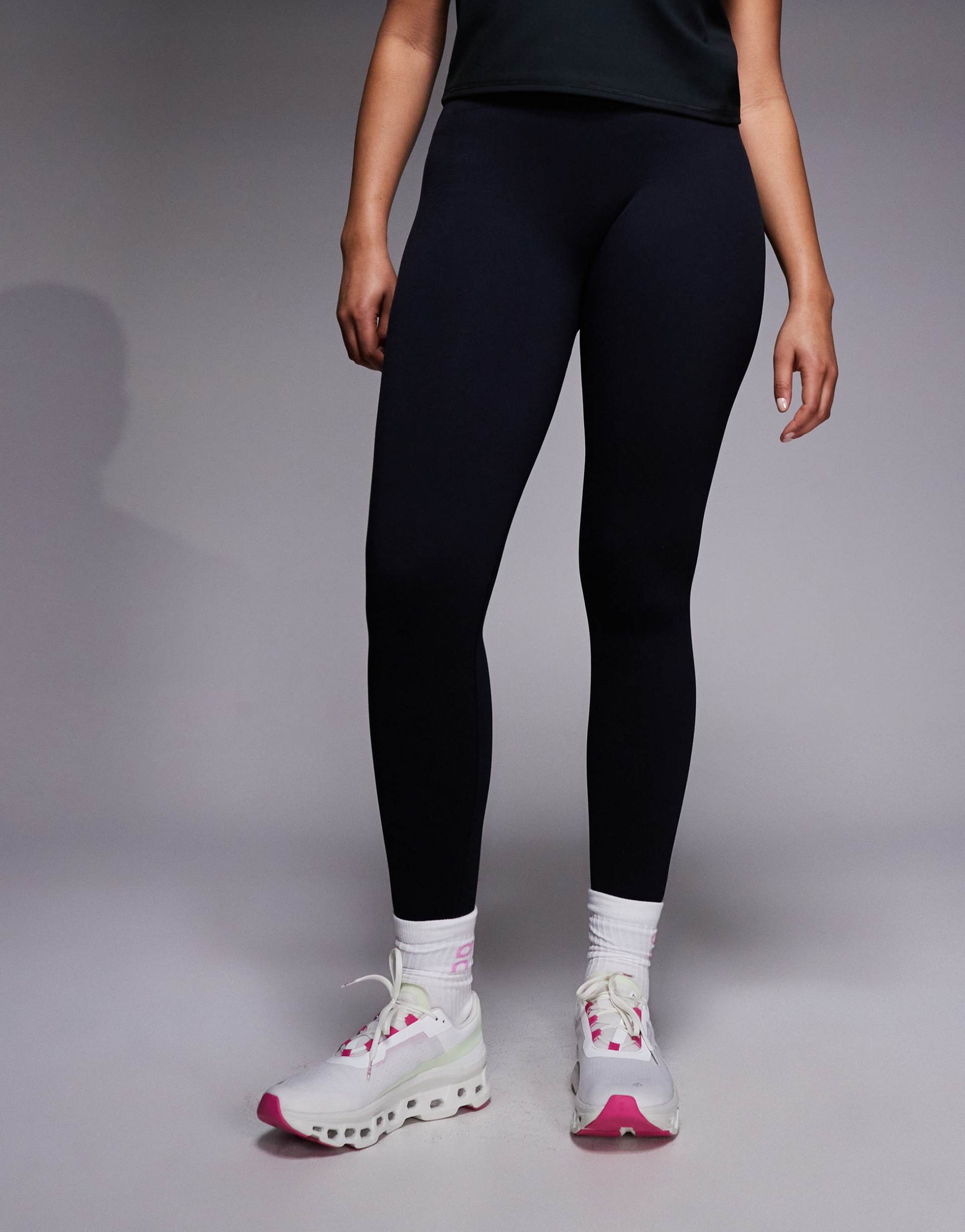 4505 curve seamless baby rib high waist gym leggings in black