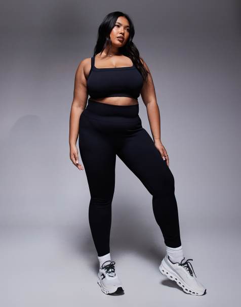 4505 Curve seamless sculpting high waist gym leggings in black - view 1