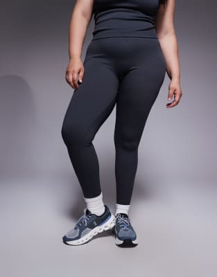 4505 Curve Seamless Sculpting High Waist Gym Leggings In Gray