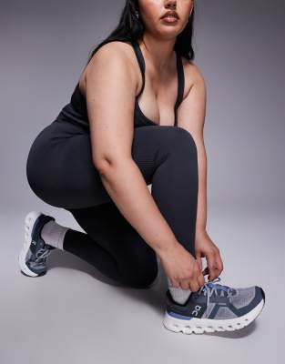 4505 Curve Seamless Sculpting High Waist Gym Leggings In Gray