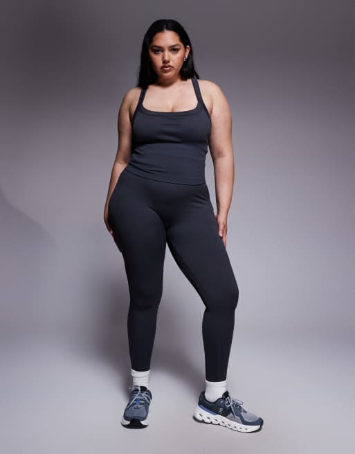 4505 Curve seamless sculpting high waist gym leggings in flint grey, 3 of 5