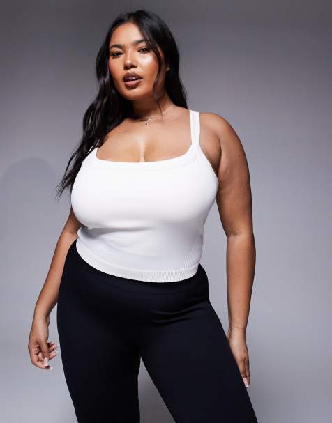 4505 Curve seamless sculpting singlet with inner bra in parchment - view 1