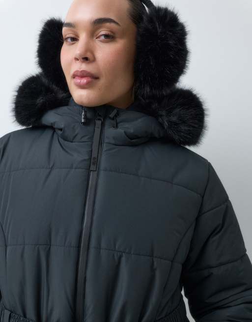 4505 Curve Ski water repellent insulated ski jacket with belt in black, 3 of 5