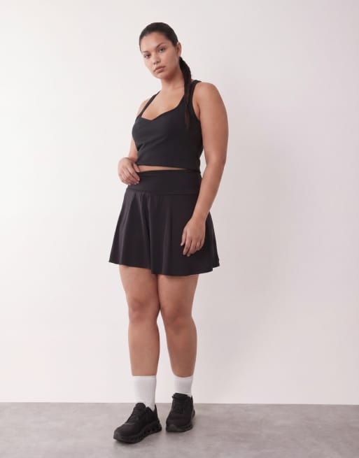 4505 Curve soft touch sweetheart neck tank top with shelf bra in black, 4 of 4