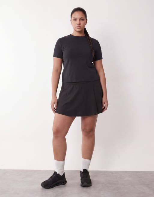 4505 Curve - Sort figursyet hverdags-T-shirt i bomuld med hurtigttørrende finish, 2 af 4