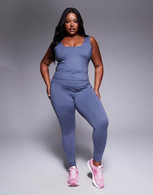 4505 Curve square neck tank top with inner bra in cornflower , 3 of 4