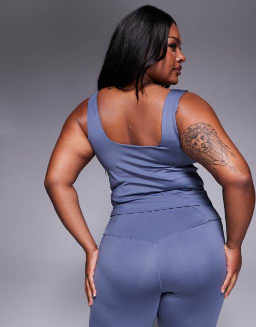 4505 Curve square neck tank top with inner bra in cornflower , 4 of 4