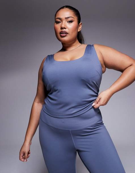 4505 Curve square neck vest with inner bra in cornflower - view 1
