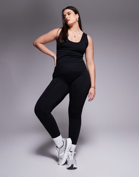 4505 Curve – Svarta, smidiga träningsleggings i seamless-design med hög midja - view 1