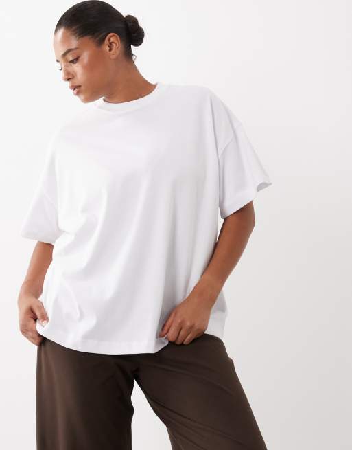 4505 Curve - T-shirt oversize en coton épais avec imprimé studio au dos - Blanc vintage, 3 de 4