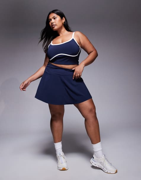 4505 Curve tennis flippy skirt with inner shorts in deep navy - view 1