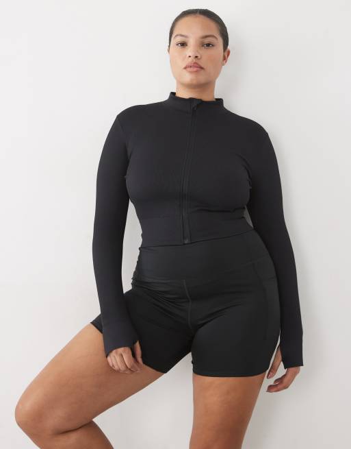 4505 Curve seamless baby rib high co ord in black, 3 di 4