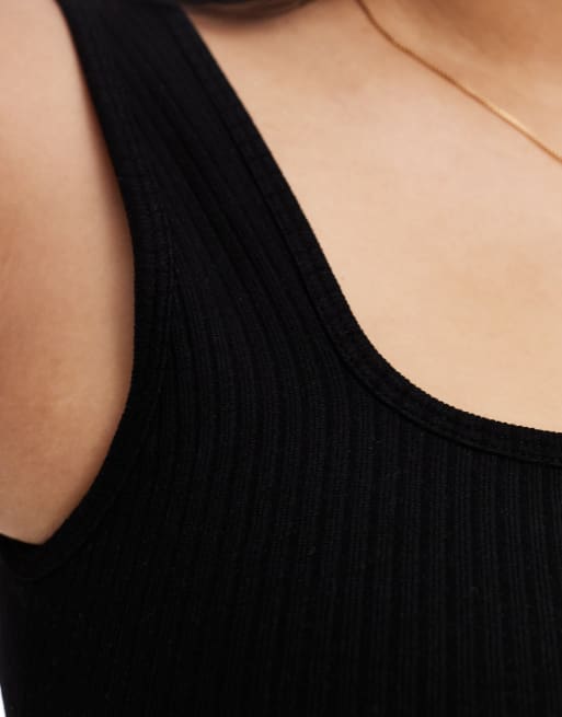 4505 Curve - Tuta aderente senza cuciture nera con reggiseno interno e scollo squadrato, 4 di 4