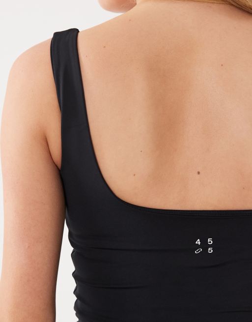 4505 - Débardeur de sport avec brassière intégrée et encolure carrée - Noir, 4 de 4