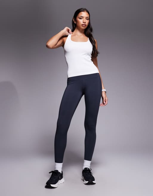 4505 - Débardeur de sport côtelé sans coutures à encolure dégagée et dos nageur - Blanc, 2 de 4
