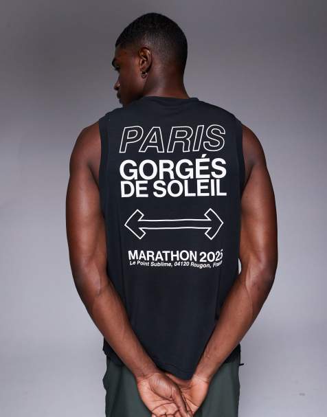 4505 - Débardeur de sport en jersey à séchage rapide avec motif au dos - Noir - view 1