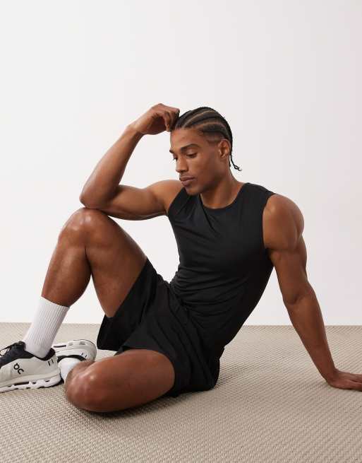 4505 - Débardeur de sport moulant en tissu à séchage rapide - Noir, 4 de 5