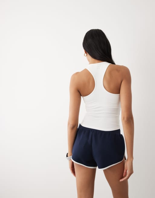 4505 - Débardeur doux au toucher à décolleté en cœur et brassière intégrée - Blanc, 3 de 4