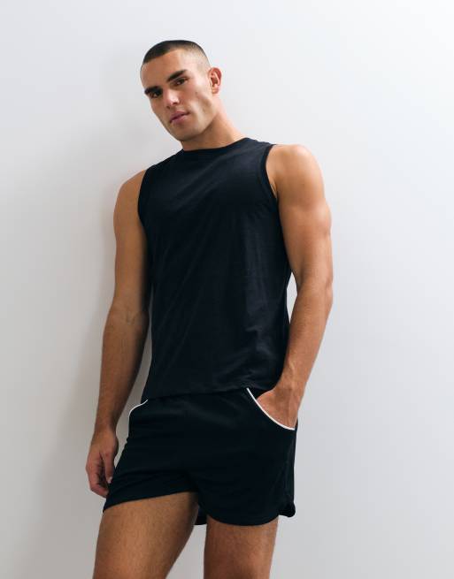 4505 débardeur léger en coton flammé noir, 5 de 5
