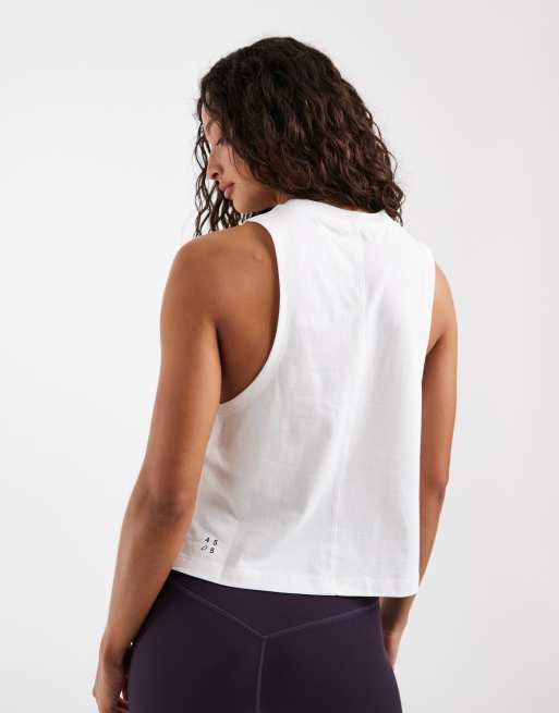4505 drop armhole cropped cotton vest with quick dry finish in white, 4 of 4