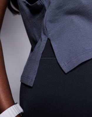 4505 Dropped Armholes Cropped Cotton Tank Top With Quick Dry Finish