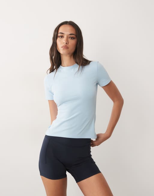 4505 fitted cotton everyday t-shirt with quick dry finish in baby blue, 3 of 4