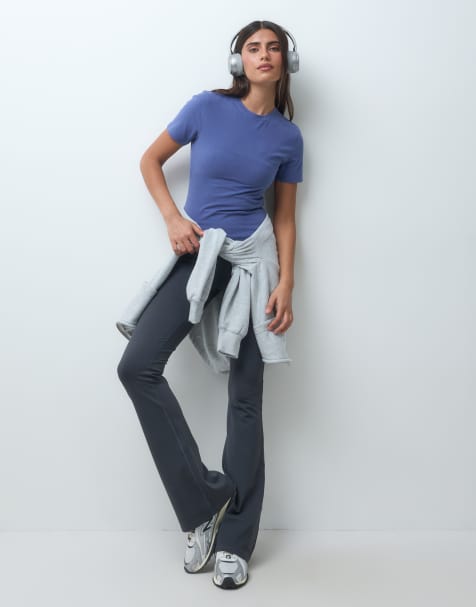 4505 fitted cotton everyday t-shirt with quick dry finish in blue