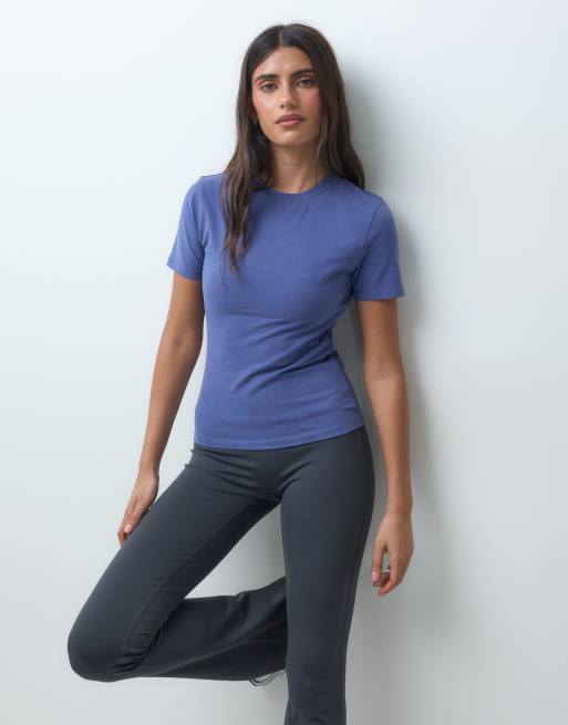 4505 fitted cotton everyday t-shirt with quick dry finish in blue, 5 of 5