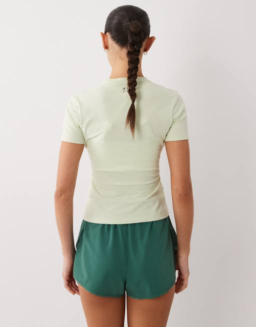 4505 fitted cotton everyday t-shirt with quick dry finish in pistachio, 4 of 4