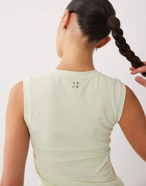 4505 fitted cotton everyday tank with quick dry finish in pistachio, 3 of 4