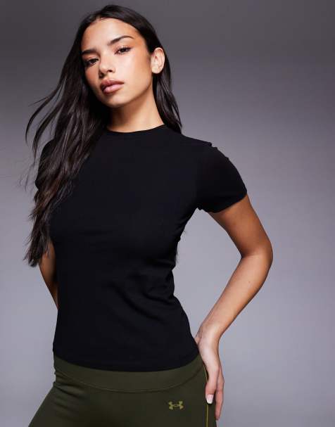 4505 fitted cotton short sleeve everyday tee with quick dry finish in black - view 1