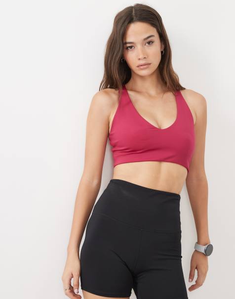 4505 Fuller Bust brassière de sport active col V dos nageur maintien moyen couleur grenade - view 1