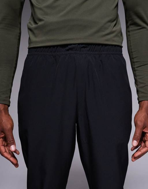 4505 - Geweven warming-up joggingbroek met ritszakken en verstelbare zoom in zwart, 4 van 5
