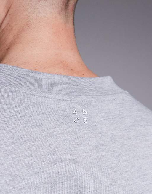 4505 – Grå, kort t-shirt i bomull med långa ärmar och snabbtorkande finish, 5 av 5