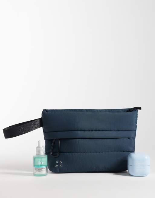 4505 – Gråblå, vadderad, vävd gymnecessär med nyckelklämma, 2 av 4