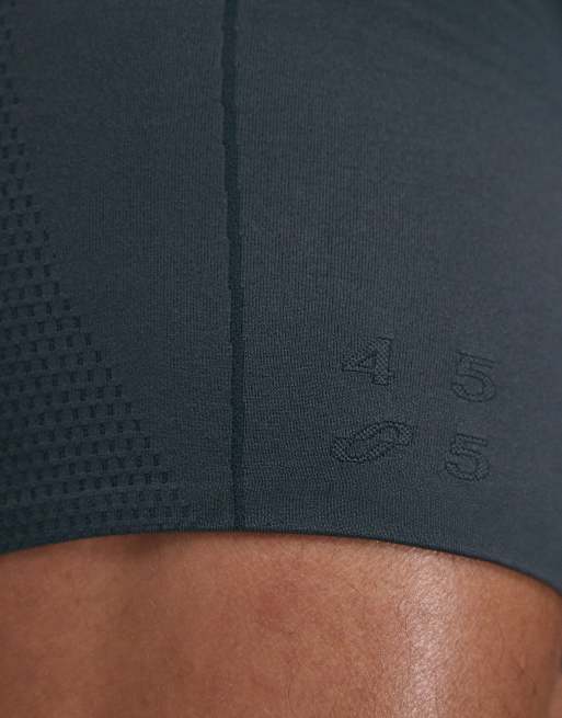 4505 – Grafitowe bezszwowe krótkie kompresyjne legginsy baselayer o długości 20 cm, 4 z 5
