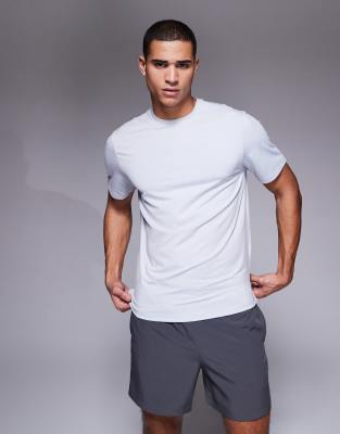 4505 - Gråmeleret hurtigtørrende oversized firkantet trænings-T-shirt - view 1